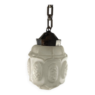 Suspension art déco verre dépoli