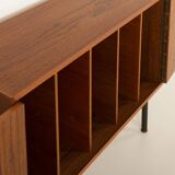 Danish mid century vinyl record cabinet in teak, 1970s
