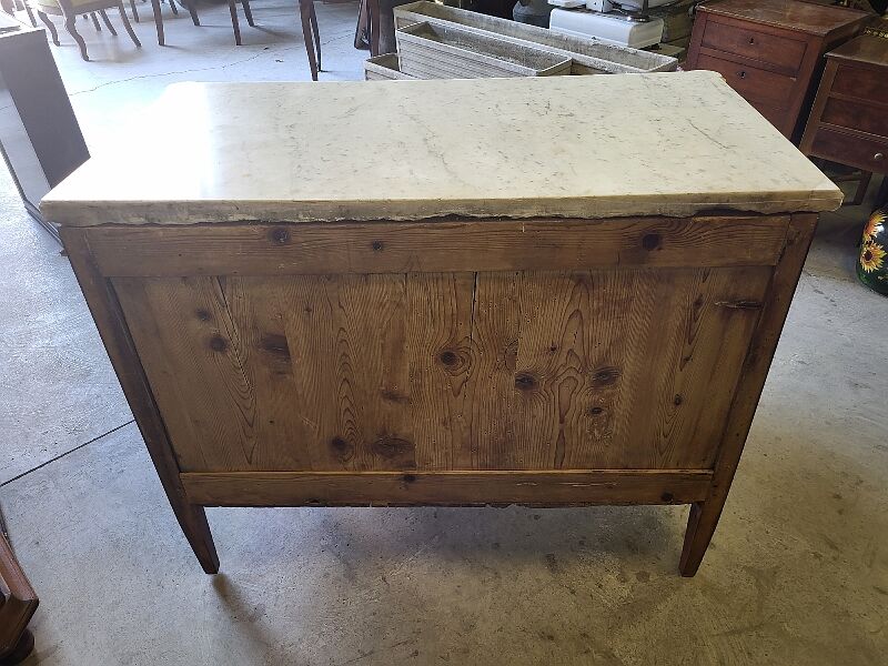 Chest of drawers Louis XVI in mahogany marble top of the XIXth century