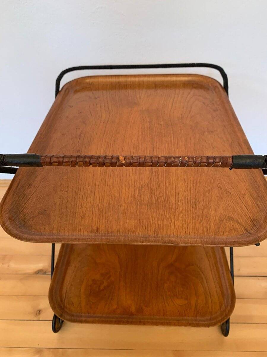 Swedish bar trolley by Paul Nagel for JIE Gantofta, 1950s