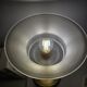 Art Deco table lamps with frosted glass shade and brass base.