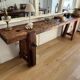 Restored antique carpenter's workbench in solid oak - 245 cm