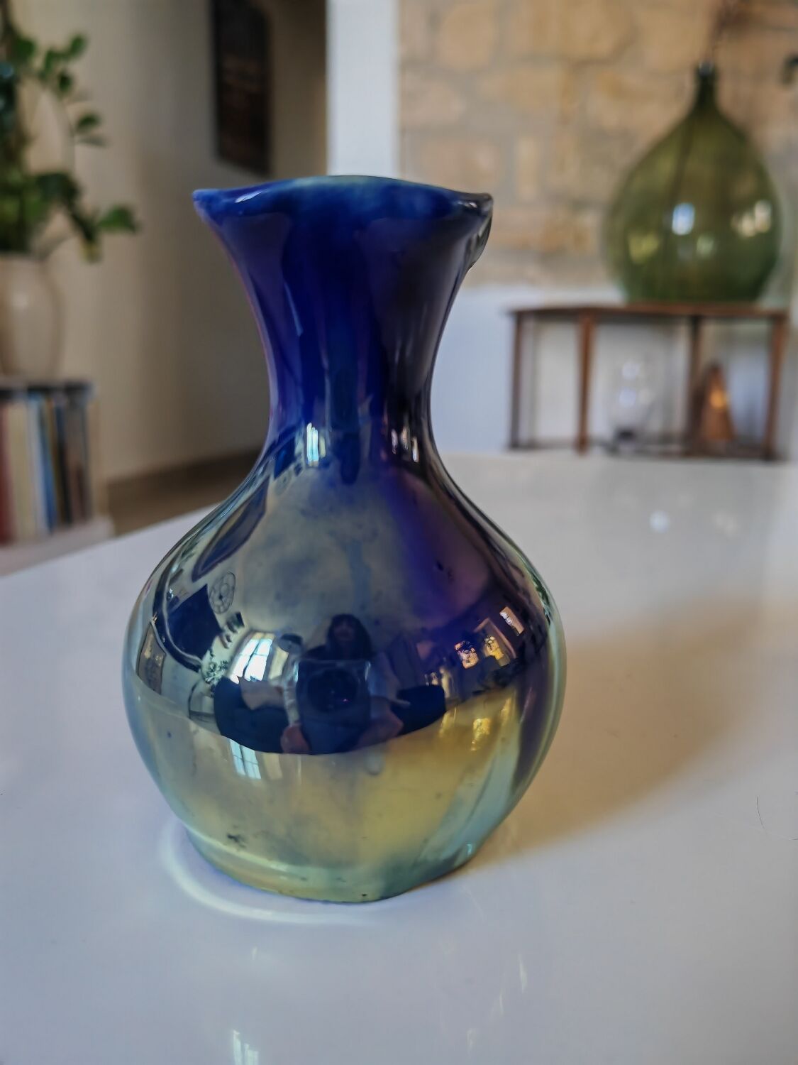 Vichy enamel vase