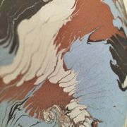 Coupe en terre mêlée d'Apt – Signée Bernard – Décor marbré polychrome