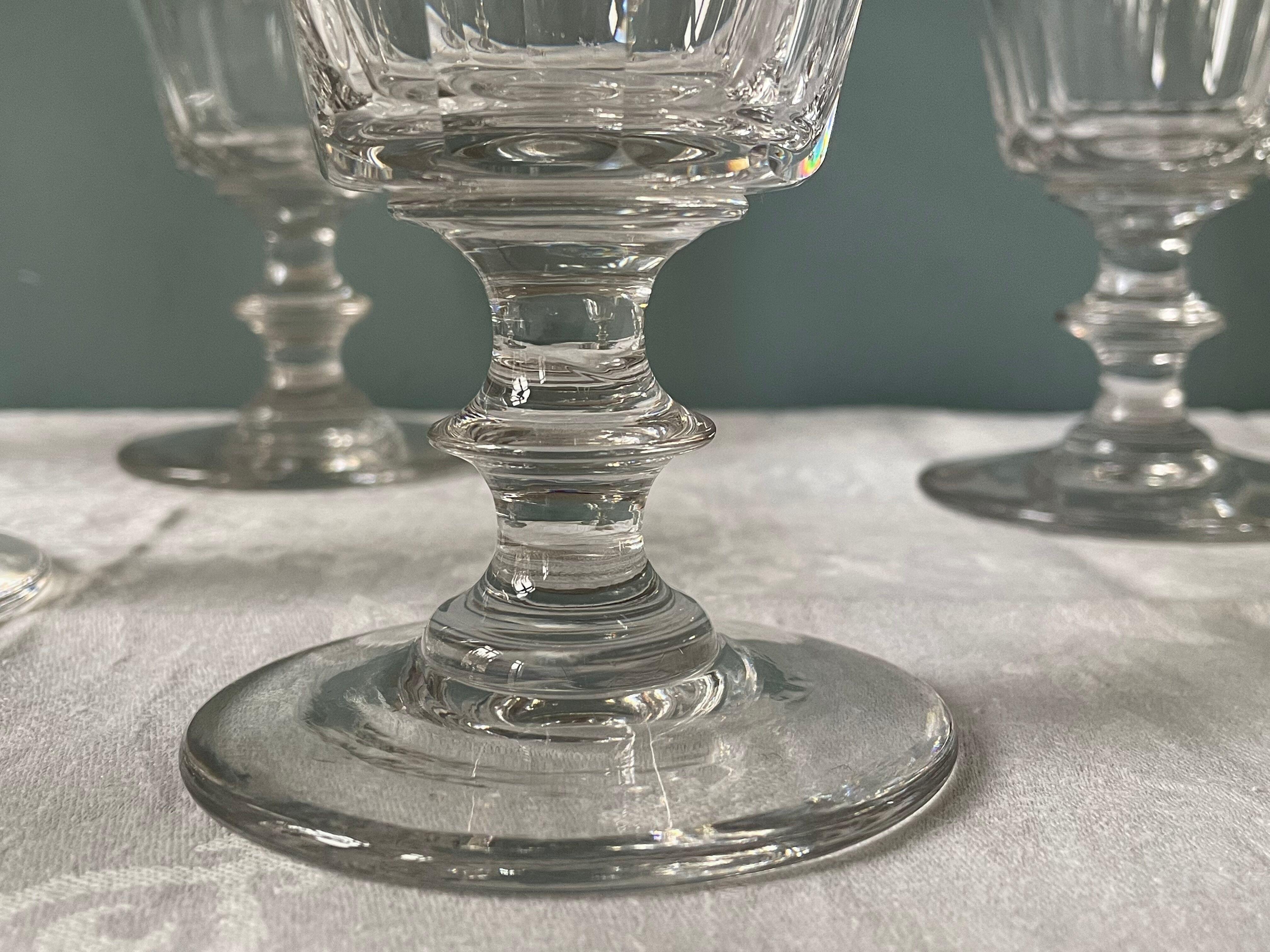 Lot de 6 verres XIXème en cristal Baccarat