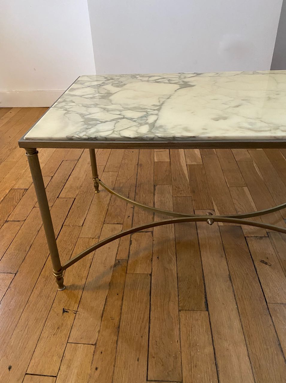Marble and brass coffee table