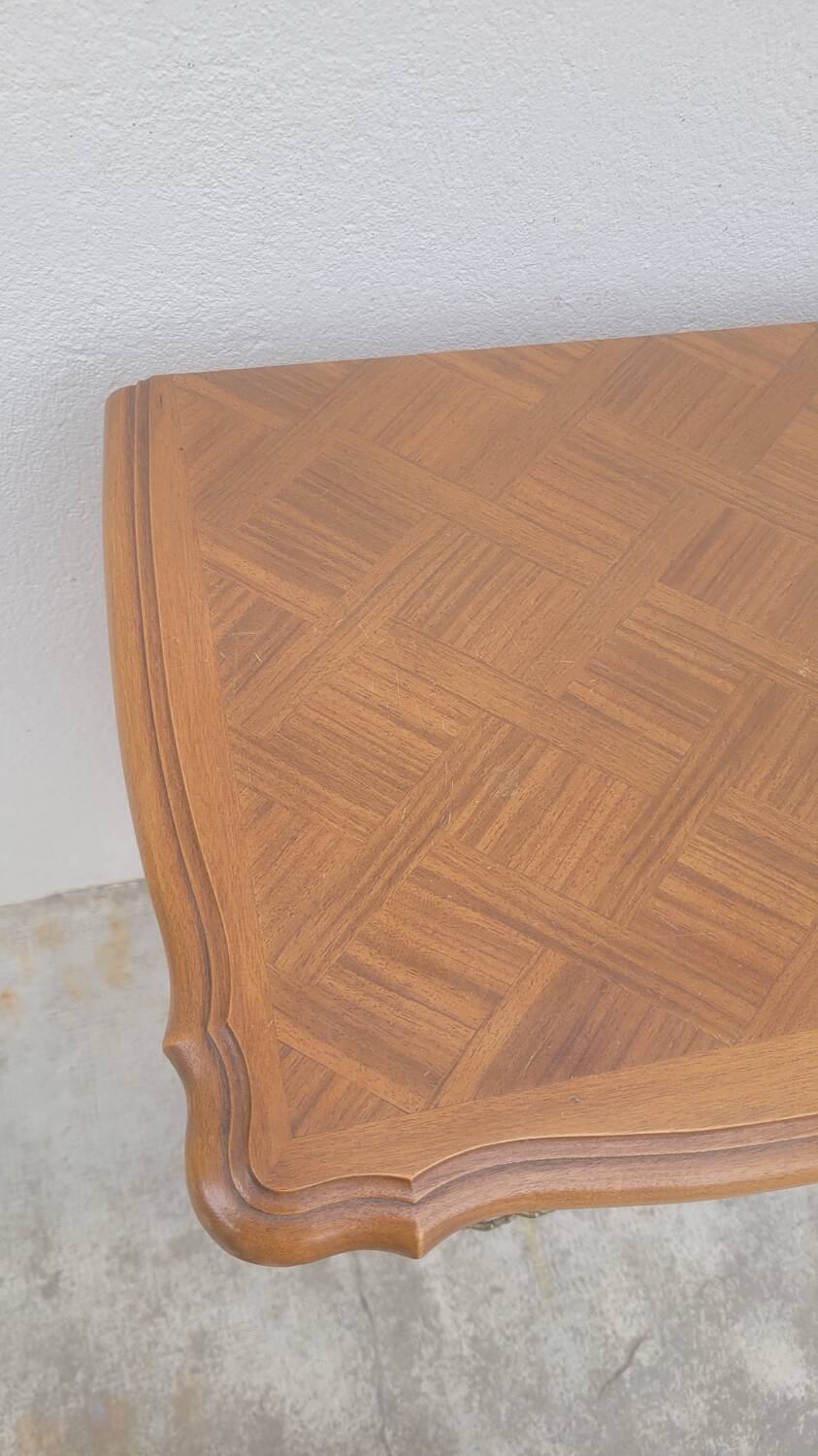 Pair of Louis xv style bedside tables in cherry wood, 3 drawers