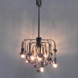 Vintage Sputnik lamp with 9 light points and 16 chrome globes