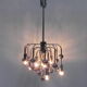 Suspension Spoutnik vintage avec 9 points lumineux et 16 globes chromés