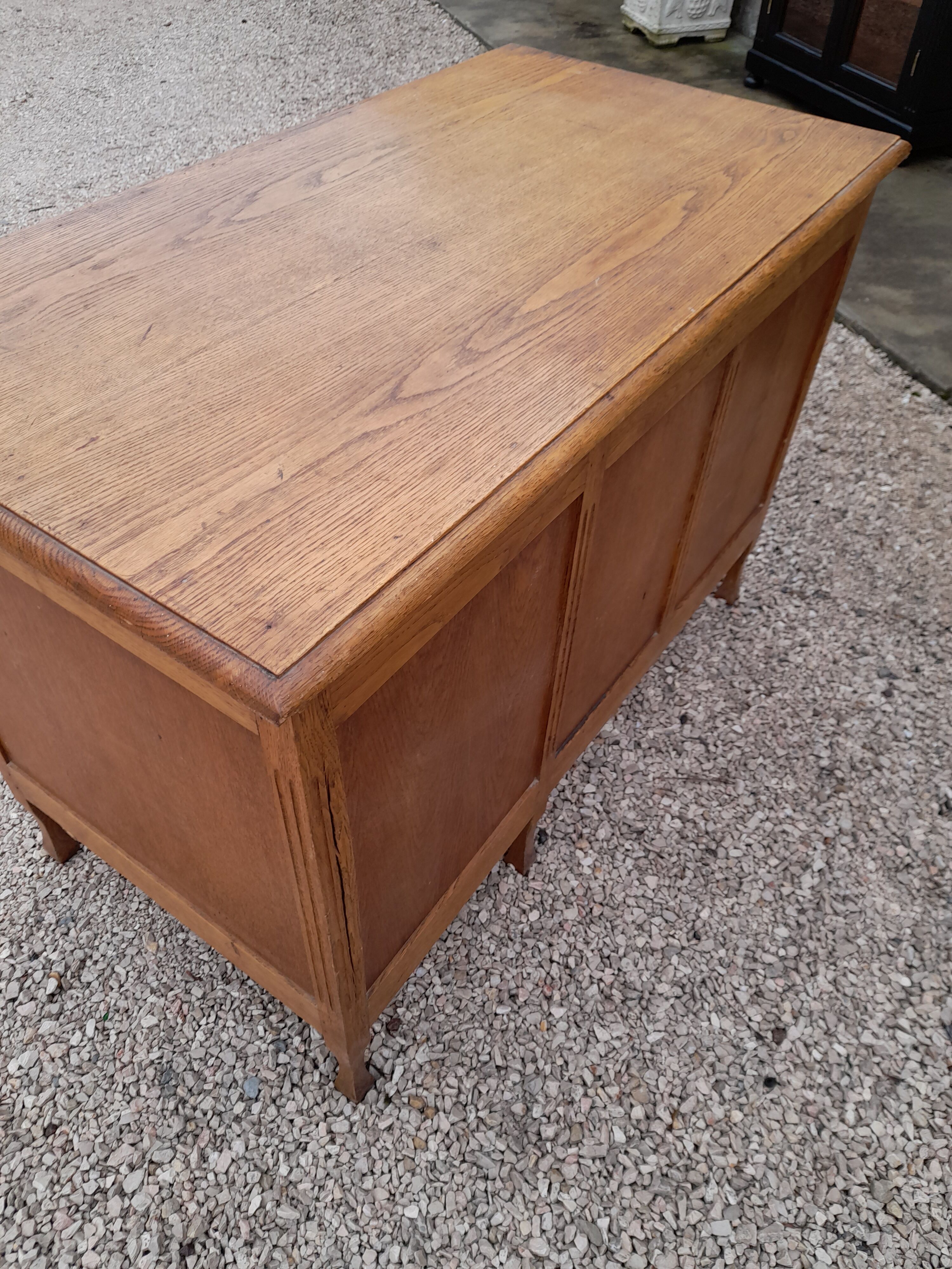 Old 1950 oak desk 5 drawers