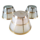 3 Lampshades, globe for wall lights in Art Deco opaline glass