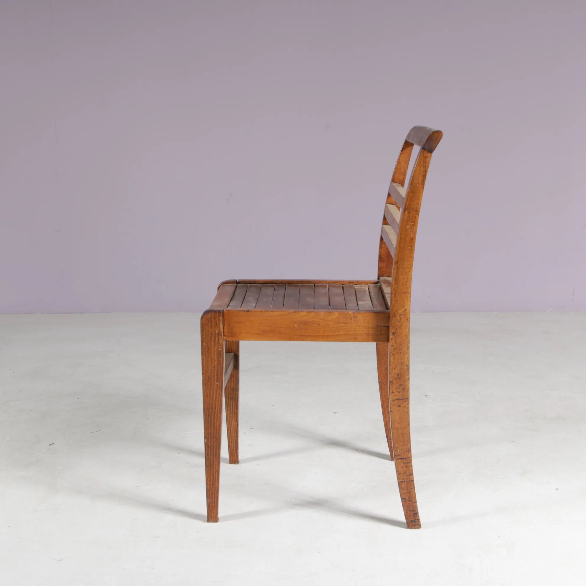 1950s side chair in beech wood by René Gabriel, France