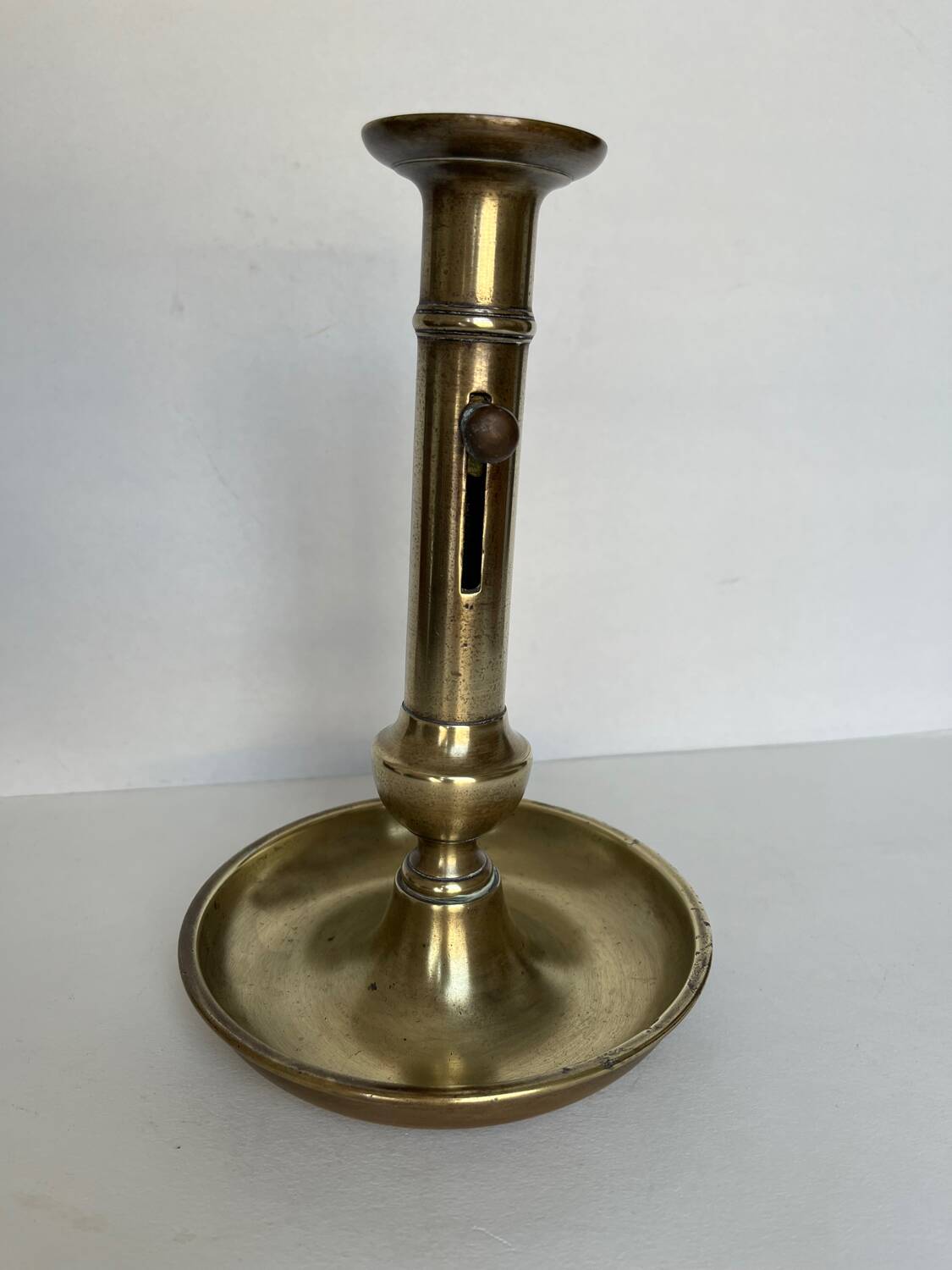 Large old brass candle holder