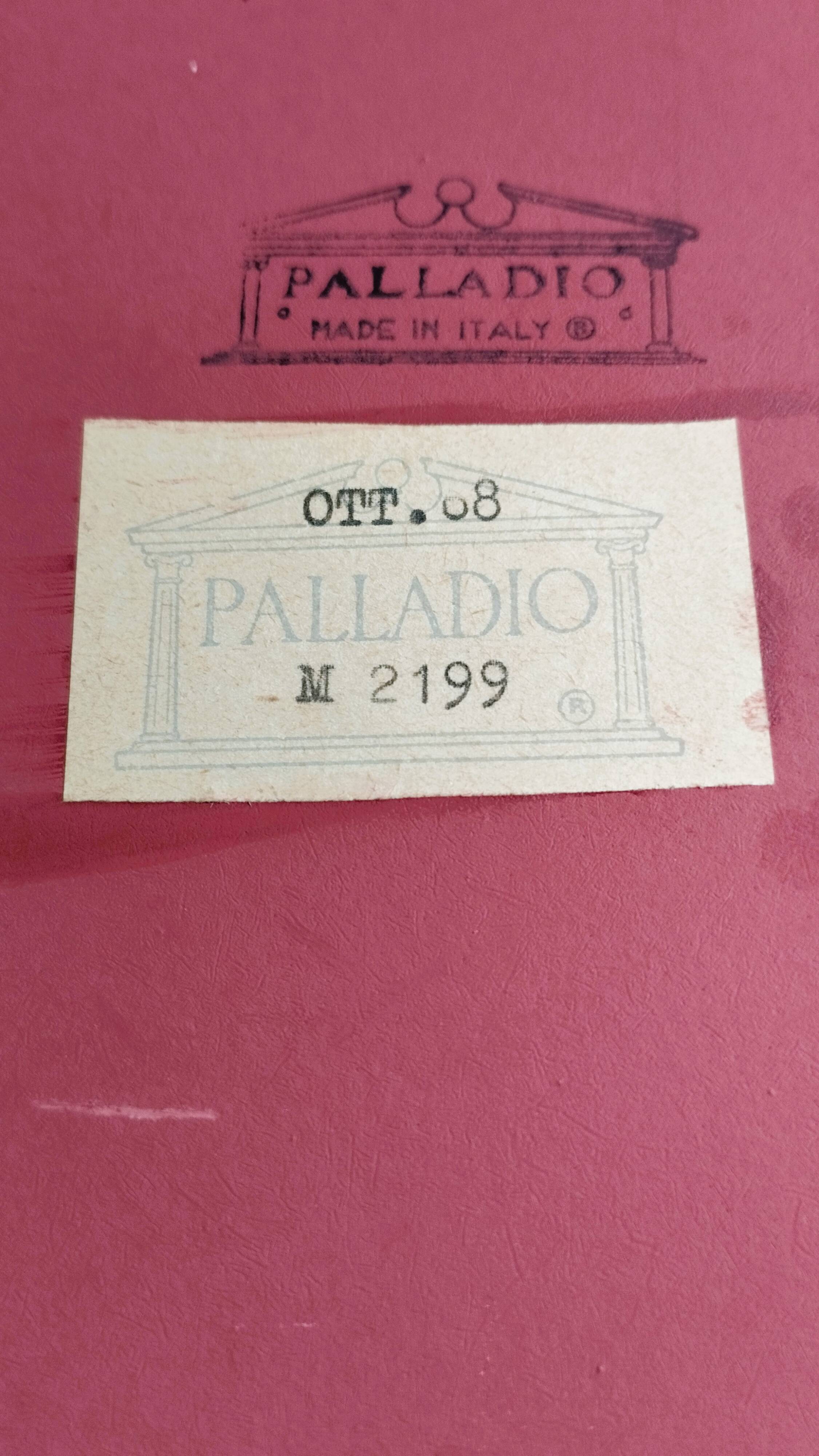 Miroir Palladio Italie 1968, verre vieilli, cadre décoratif sculptural