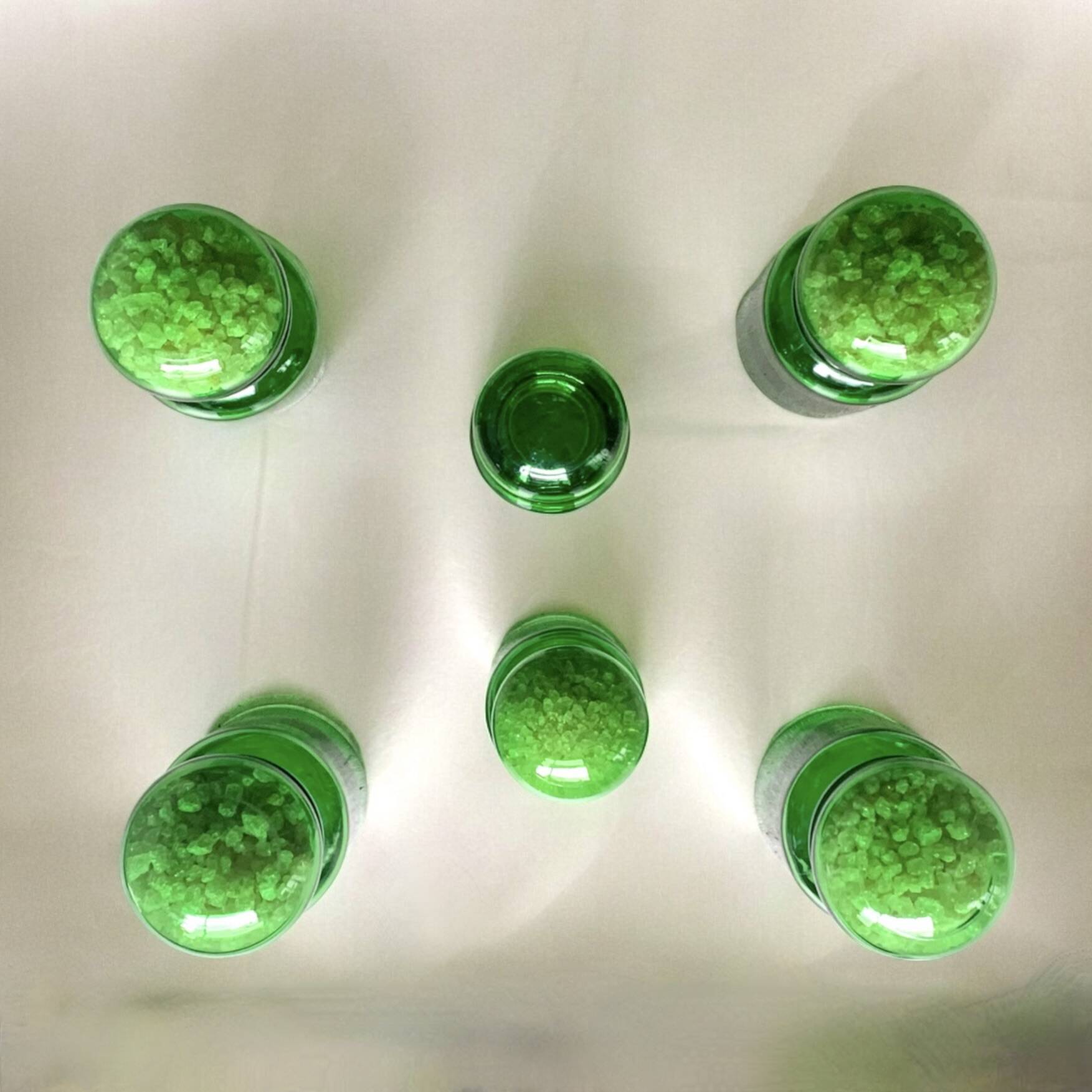 Lot de 6 pots d'apothicaire en verre