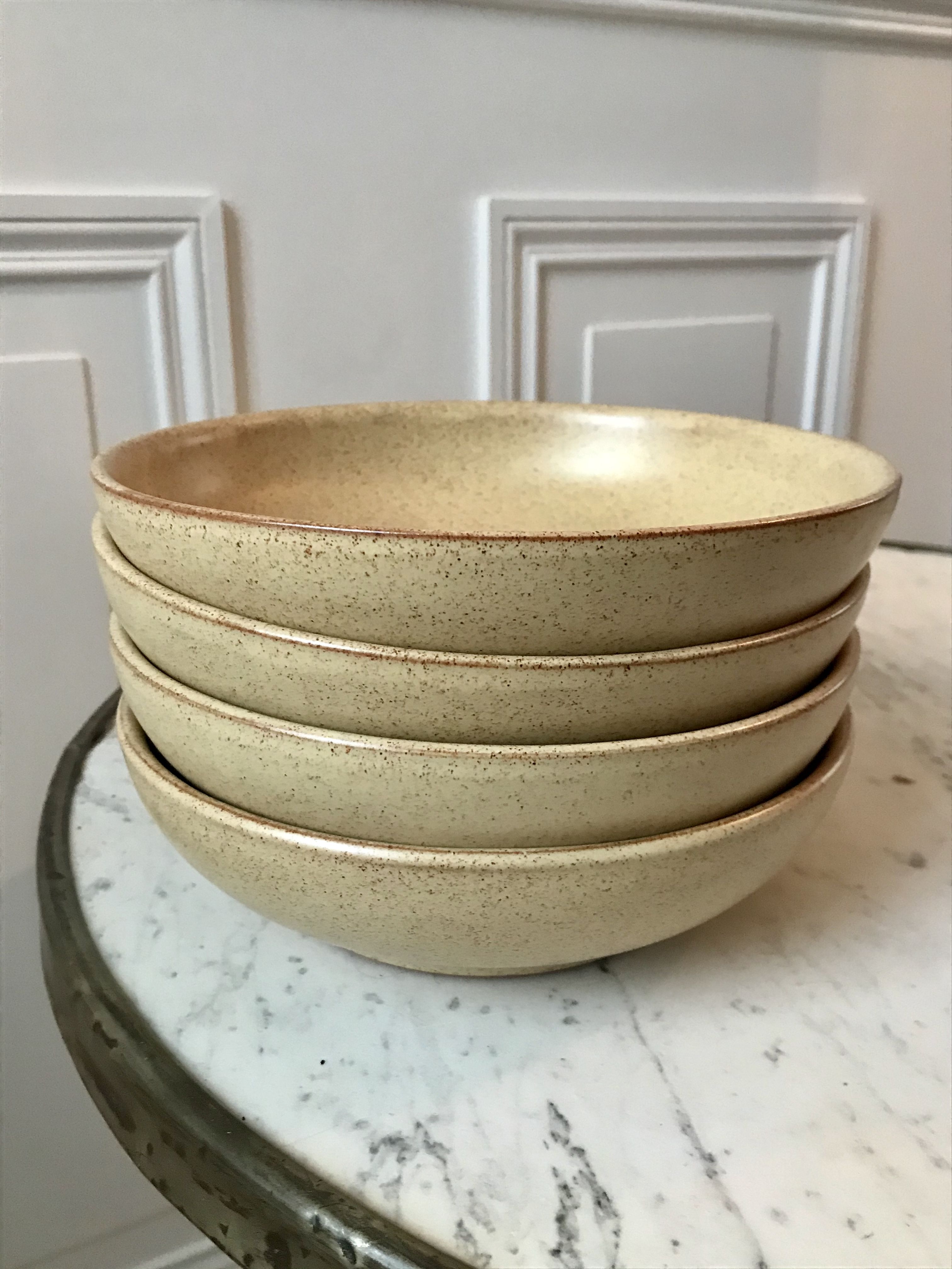 Lot of 4 hollow stoneware plates made in france