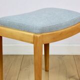 Stool seat light blue natural fabric Art Deco - 2 pieces available