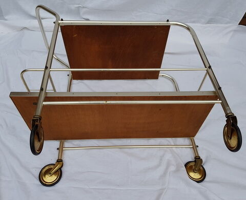 Chrome metal rolling bar 1970