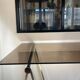 Smoked glass and chrome metal desk by Milo Baughman for Rochebobois
