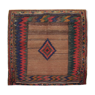 Antique Persian Carpet Handwoven Small Square Area Rug- 115x115cm