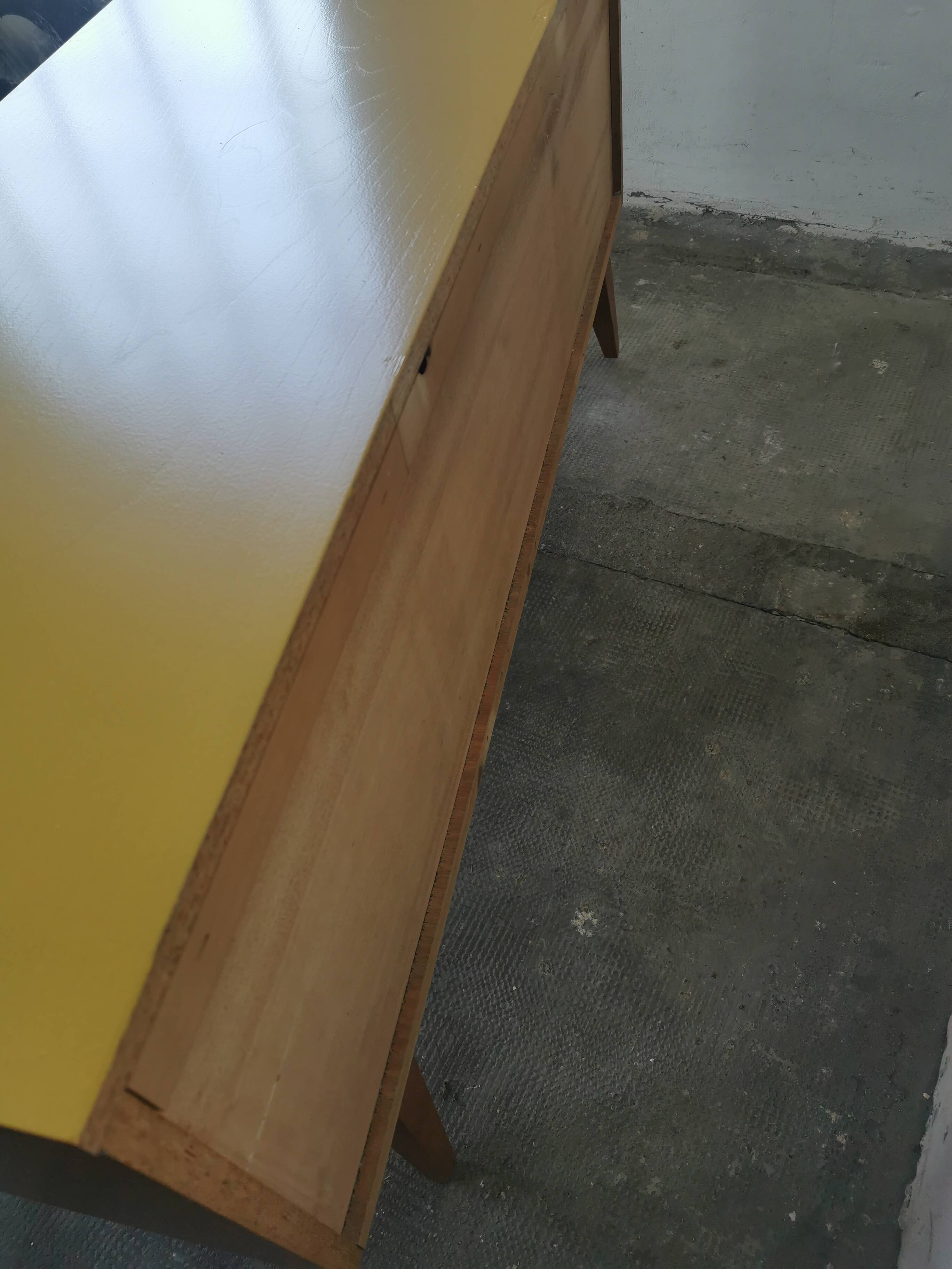 Small vintage blond wood sideboard