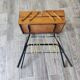Worker sewing box door magazines steel wood scoubidou yellow vintage