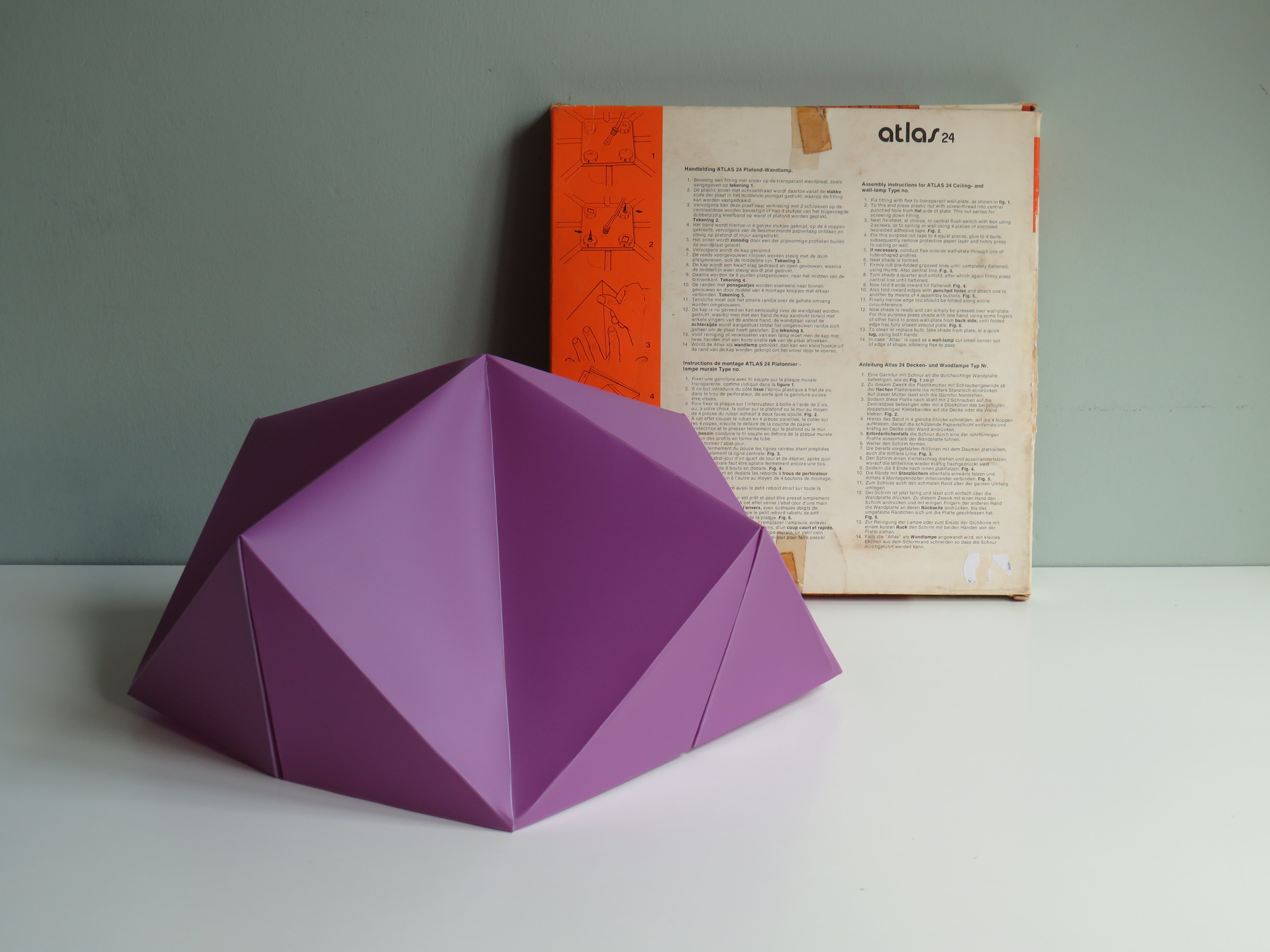 Plastic ceiling lamp Atlas 24 by Woja, Netherlands 1960-1970