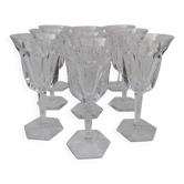 9 large crystal glasses from Baccarat, Malmaison model.