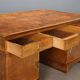 Antique Art Deco desk in walnut and walnut burl, 20th century