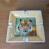 Cendrier " tigre " animal, en porcelaine années 70 80