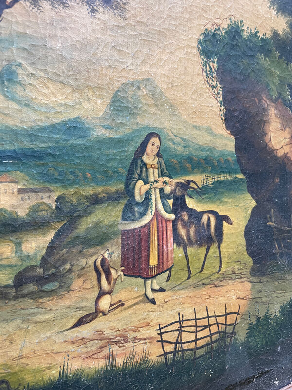 Miroir trumeau de cheminée à la bergère