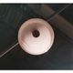 Vintage strolling suspension in pink Clichy glass and woven cotton electric wire
