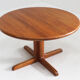 Vintage Danish round extendable dining table solid teak 1960s