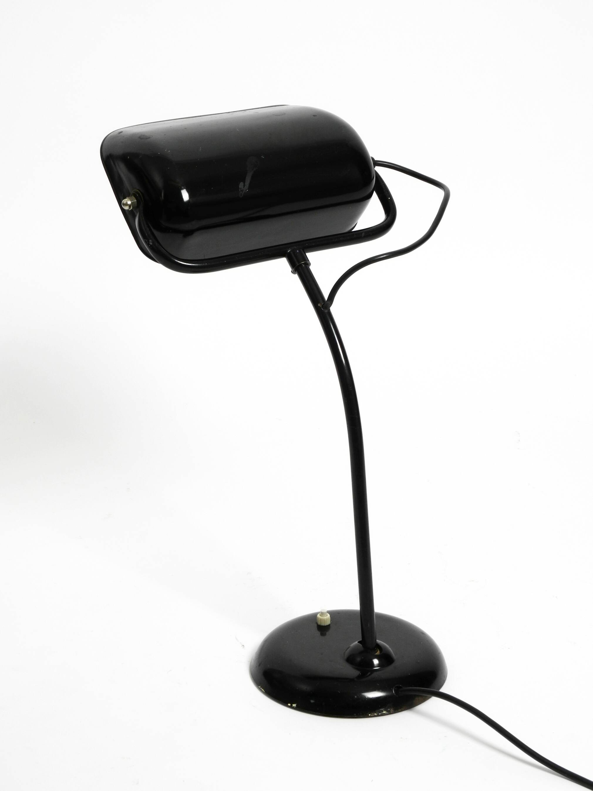 Original 1940s Kaiser Idell industrial metal table lamp model 6581 in black