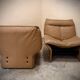 Pair of Gianni Pareschi lounge chairs for Busnelli, vintage leather from the 1970s.