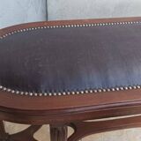 Art Deco stool bench in inlaid walnut