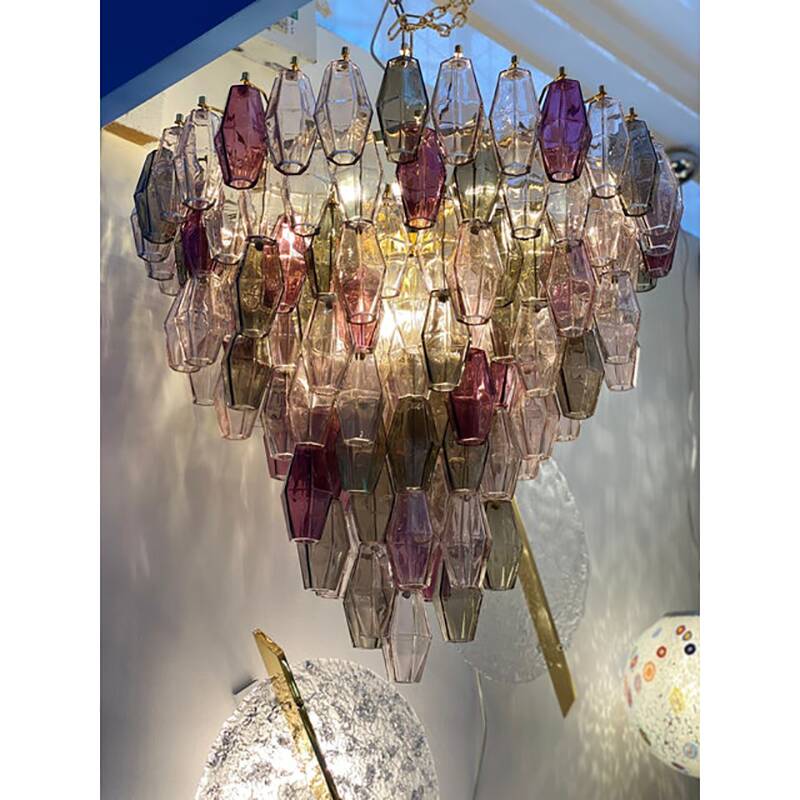 Contemporary Mid-Centyry Modern "Poliedri" Murano Glas Chandelier