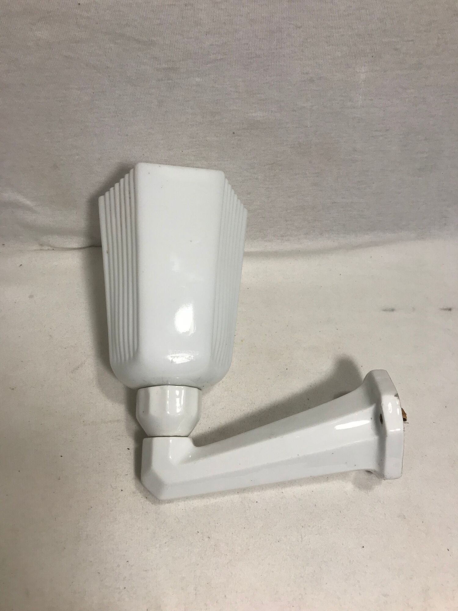 Old porcelain and glass wall lamp 50s