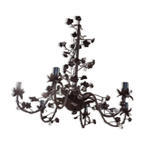 Black flower decor chandelier 6 lights