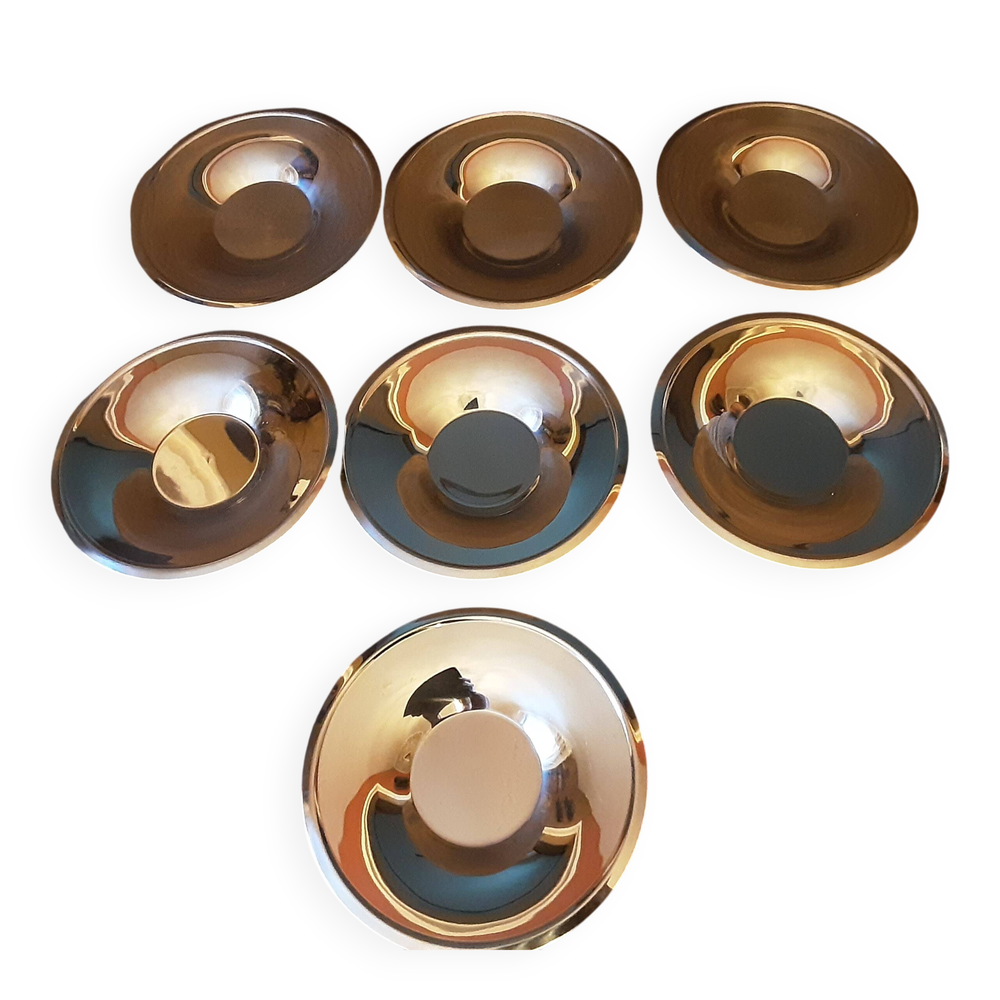 Set of 7 Isosteel metal coasters