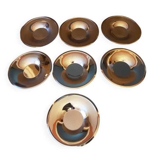 Lot de 7 sous verre métal Isosteel