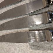 4 table knives with silver-plated metal handles, silversmith Christofle Malmaison
