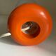 Vintage lamp opaline globe, wood turned orange and chrome 60s 70s