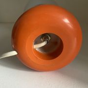 Vintage lamp opaline globe, wood turned orange and chrome 60s 70s