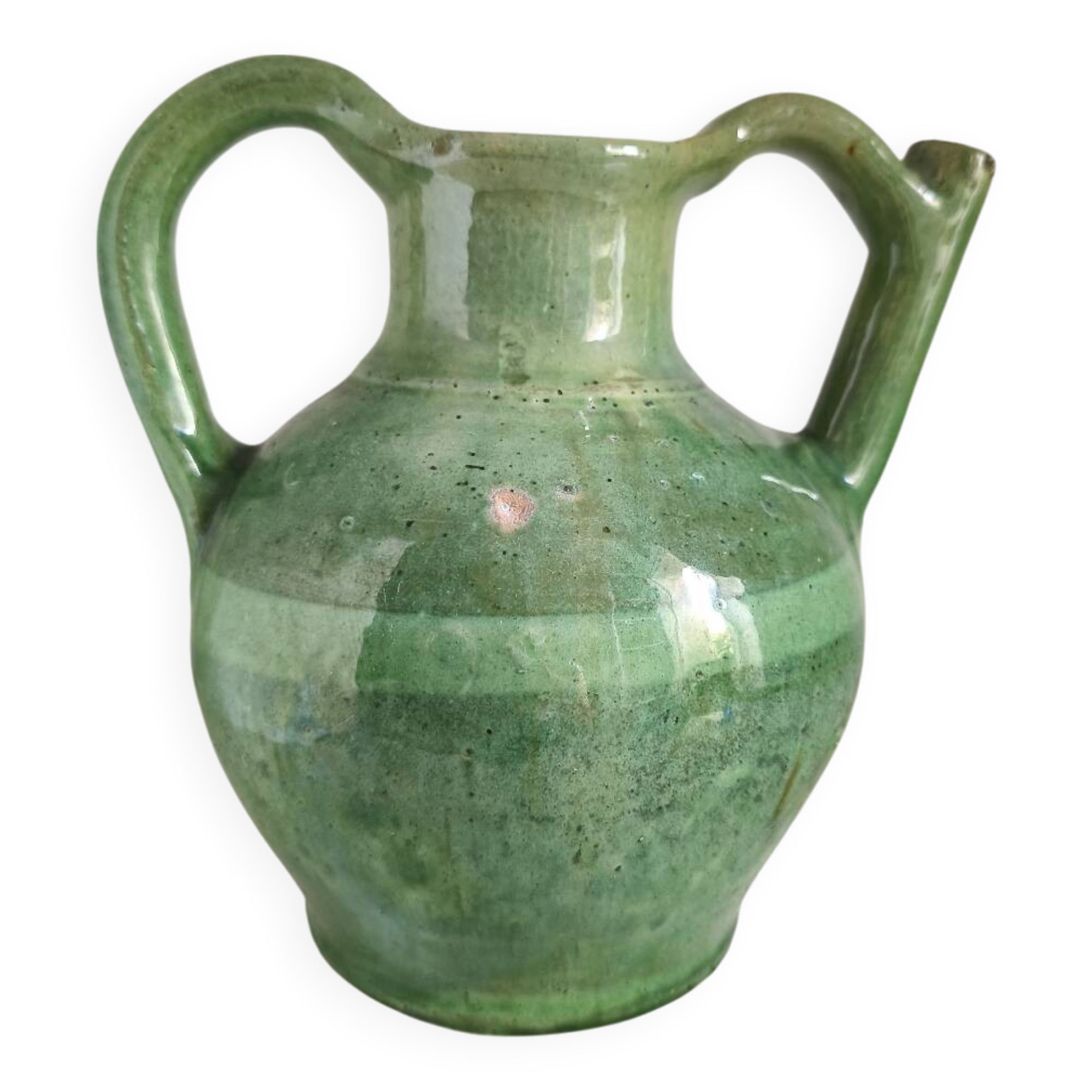 Glazed terracotta water jug