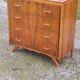 Vintage chest of drawers in walnut compass legs 4 drawers from the 1950s