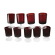 9 Luminarc red liquor glasses