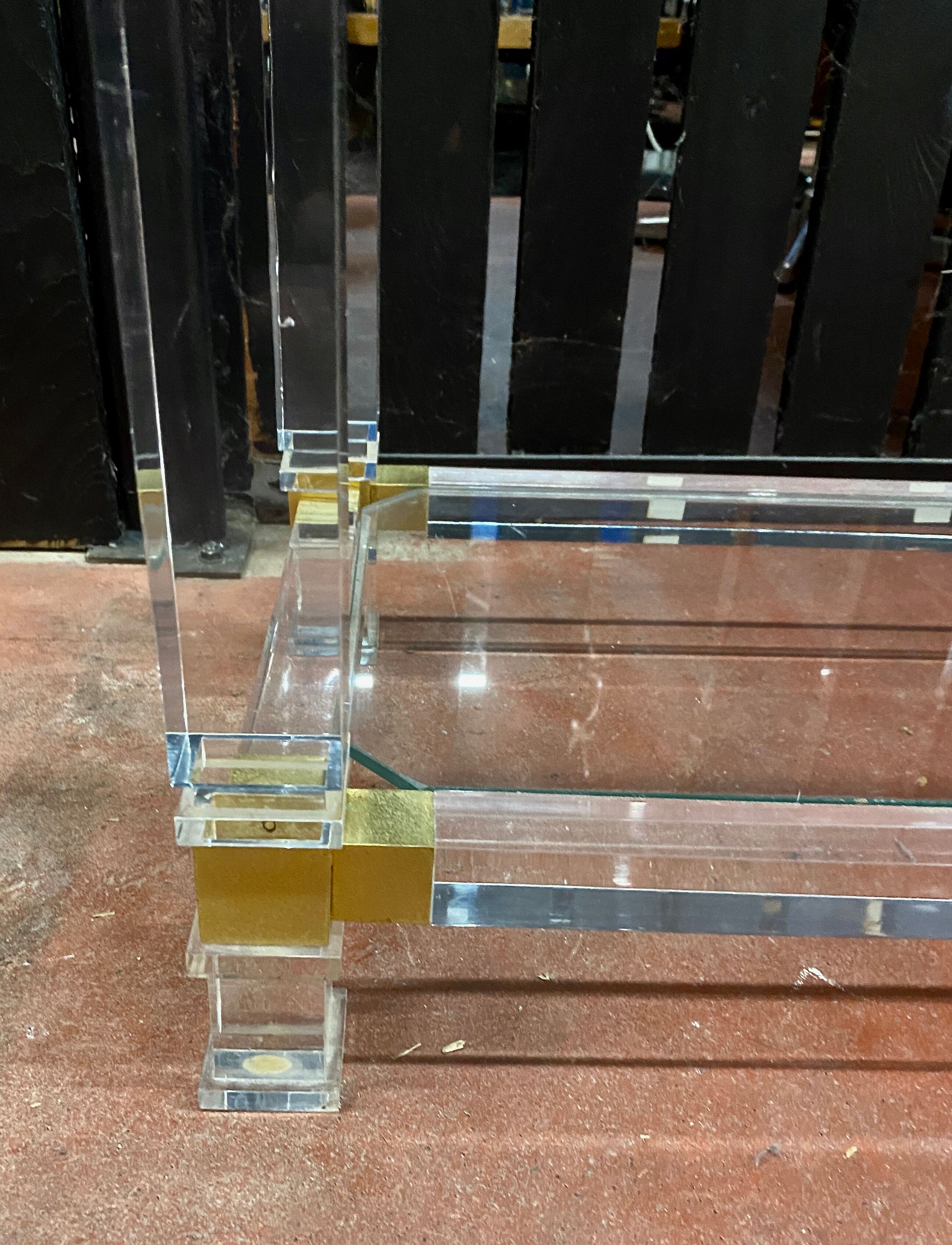 Plexi console double glass tray