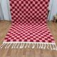 Handmade pure wool rug in traditional pink and red, 150/250 cm.