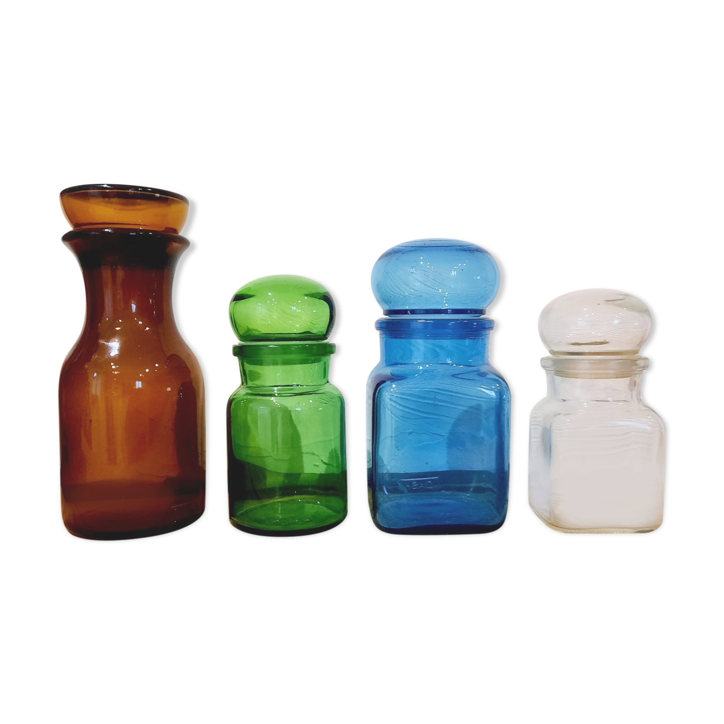 Glass pharmacy jar bottles